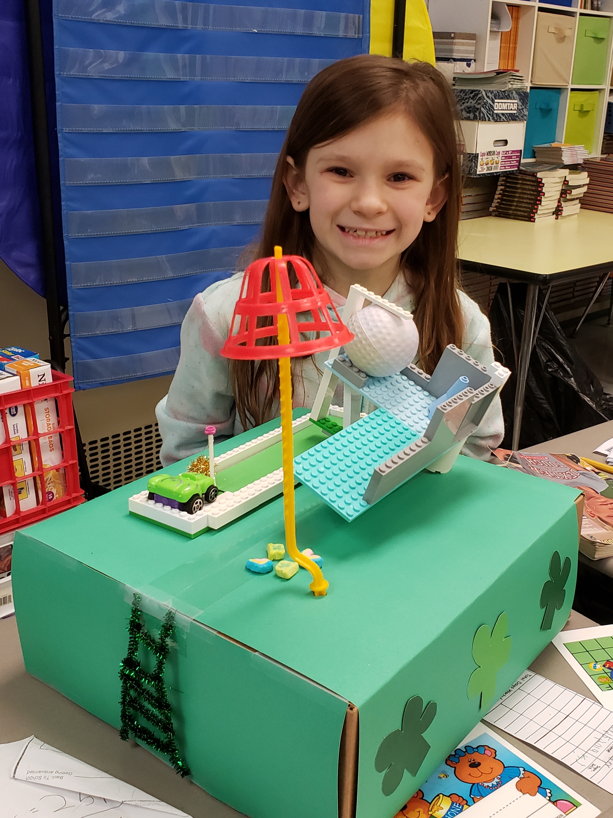 Engineers from Mrs. Pugh's 2nd grade class build and test leprechaun traps before St. Patrick's Day.