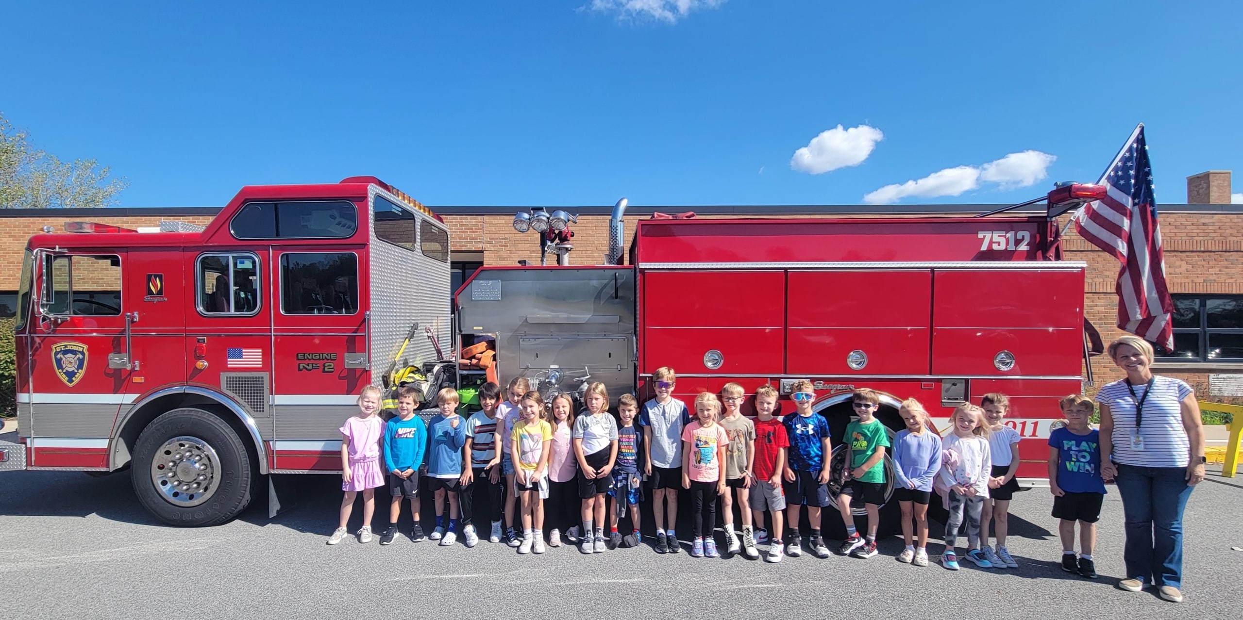 The St. John Fire Dept taught Kolling 1st Graders About Fire Safety